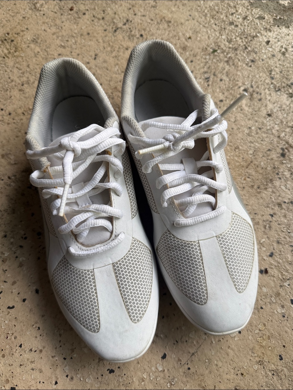 Puma White Low-Top Mesh & Suede Sneakers - Picture 4 of 5